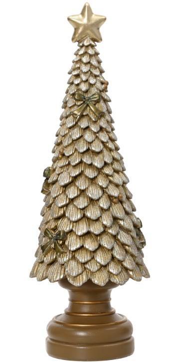 ALBERO IN POLIRESINA CON GLITTER ORO 12X 12X H.36CM
