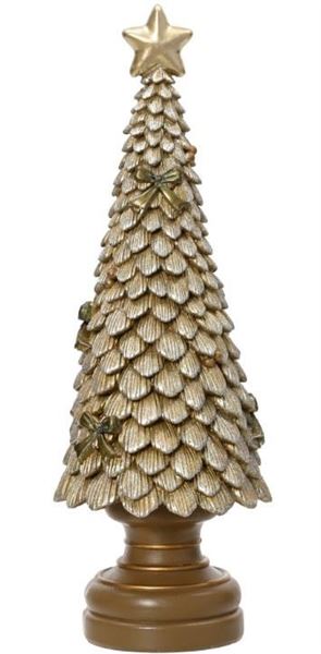 ALBERO IN POLIRESINA CON GLITTER ORO 12X 12X H.36CM