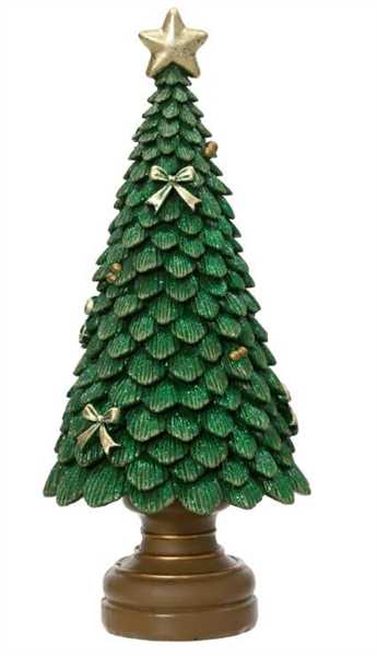 ALBERO IN POLIRESINA CON GLITTER VERDE 10 X 10 X H.23CM