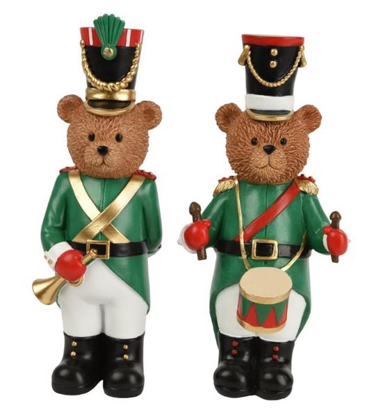 ORSO IN POLIRESINA CON TAMBURO  ASS.11X10.5X H.23CM