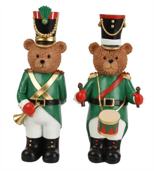 ORSO IN POLIRESINA CON TAMBURO  ASS.11X10.5X H.23CM