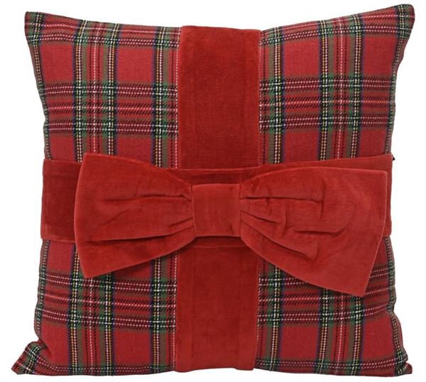 CUSCINO IN COTONE A QUADRI 45X45X H.10CM