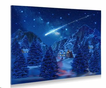 POSTER CANVAS ILLUMINATO LED EFFETTO STELLA CADENTE 76X56 CM