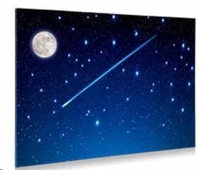 POSTER CANVAS ILLUMINATO LED LUNA E STELLA CADENTE 76X56CM