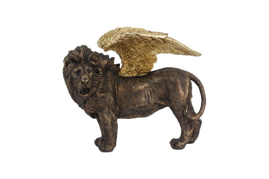 LEONE ALATO RESINA ORO 17,5cm