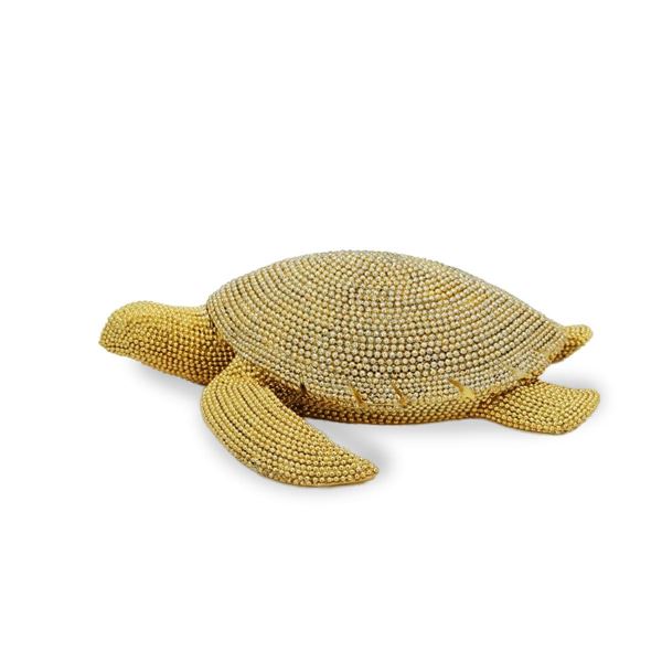 TARTARUGA RESINA 14cm ORO