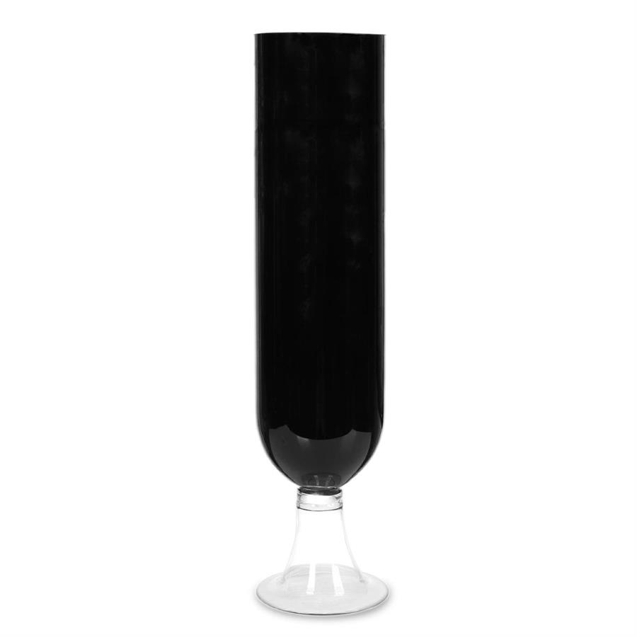 VASO VETRO SU PIEDE 15,5/h.65,5cm NERO