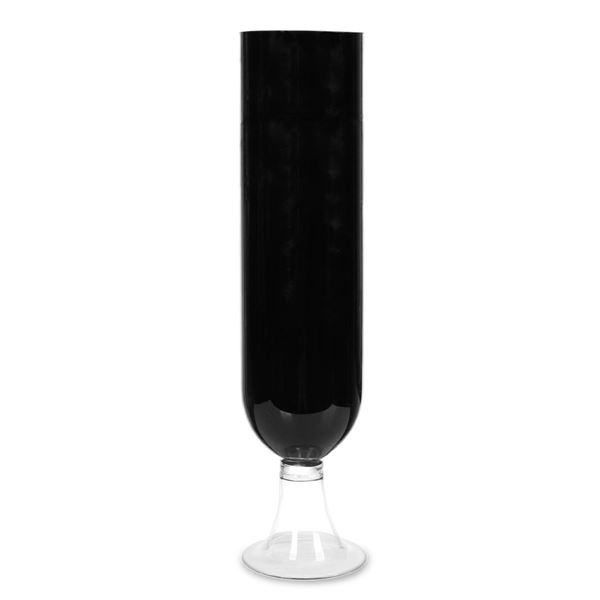 VASO VETRO SU PIEDE 15,5/h.65,5cm NERO