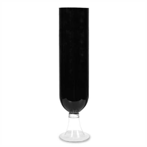 VASO VETRO SU PIEDE 15,5/h.65,5cm NERO