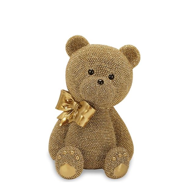 ORSETTO FIOCCO RESINA 30cm champagne