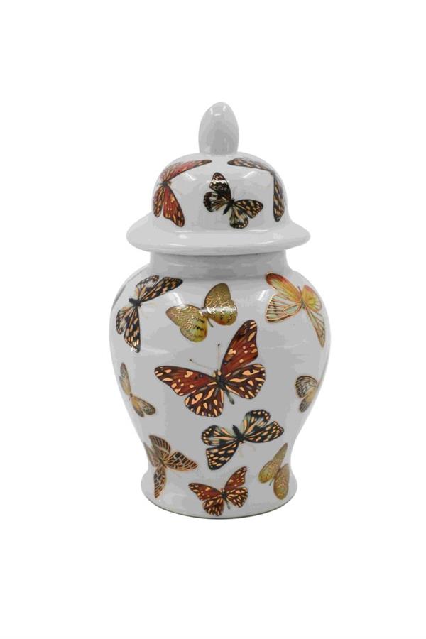 VASO CERAMICA C/COP. Butterfly 25cm