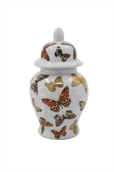 VASO CERAMICA C/COP. Butterfly 25cm