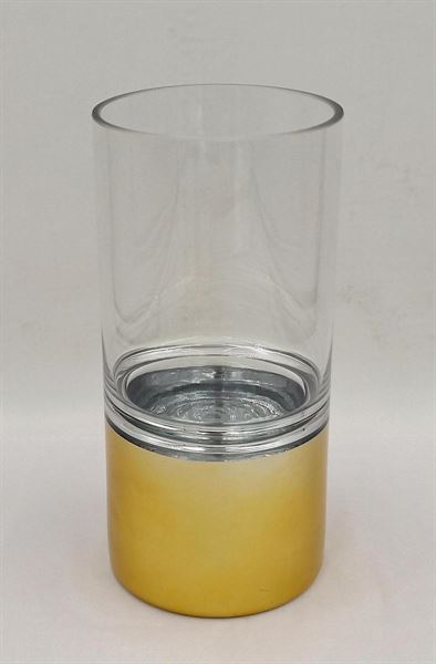 LANTERNA VETRO 25cm ORO