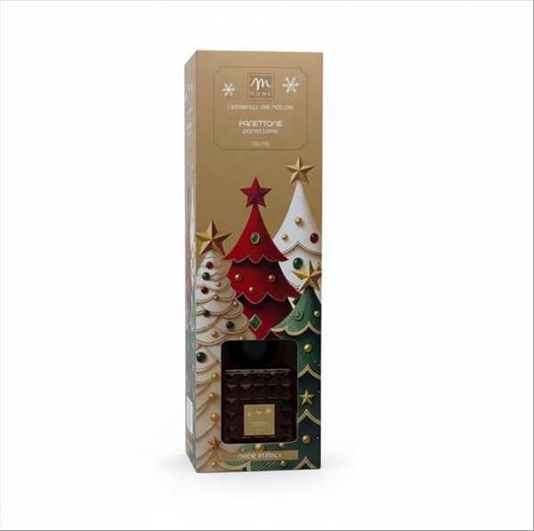 DIFFUSORE DI FRAGRANZA IN VETRO PRISMA 120 ML  PANETTONE C/B