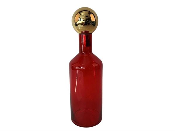 VASO BOTTIGLIONE ROSSO IN 16XH.53 cm