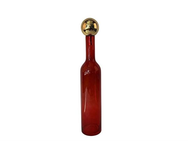 VASO BOTTIGLIONE ROSSO IN 14XH.75 cm