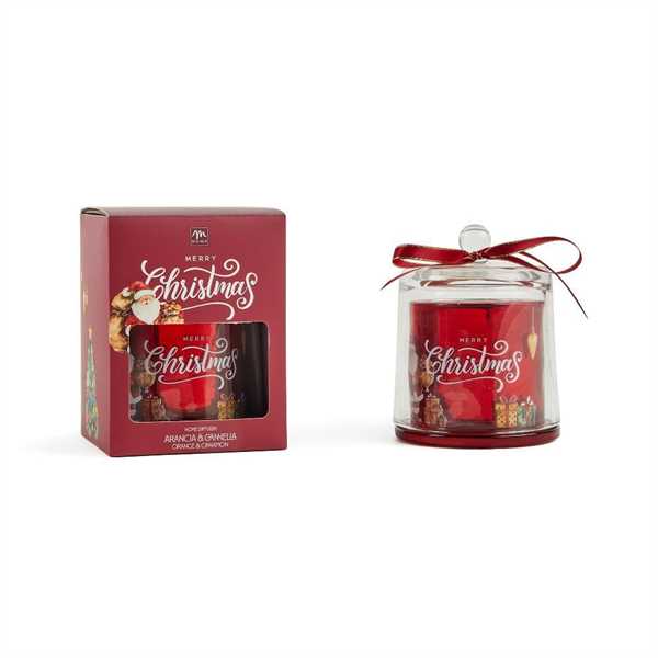 CANDELA CAMPANA ARANCIA & CANNELLA IN  VETRO  255gr. 11.2X11