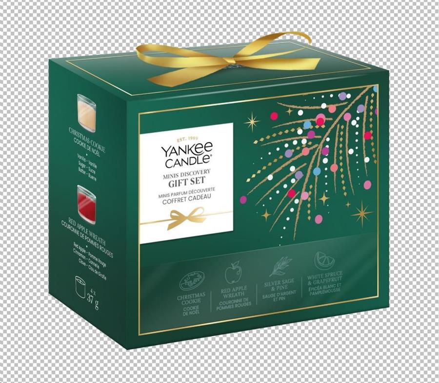 CONFEZIONE REGALO NATALIZIA  4 CANDELE VOTIVE IN VETRO