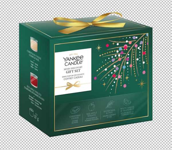 CONFEZIONE REGALO NATALIZIA  4 CANDELE VOTIVE IN VETRO