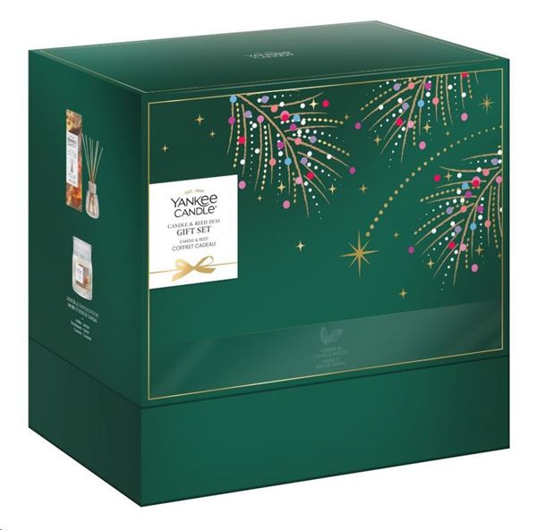 CONFEZIONE REGALO NATALIZIA CANDELA E DIFFUSORE A BASTONCINI
