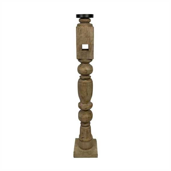 PORTACANDELE LEGNO VINTAGE CM.14.5x14.5x75