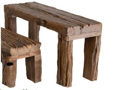 TAVOLINO RETTAN. LEGNO RICICLATO CM.60x21x30