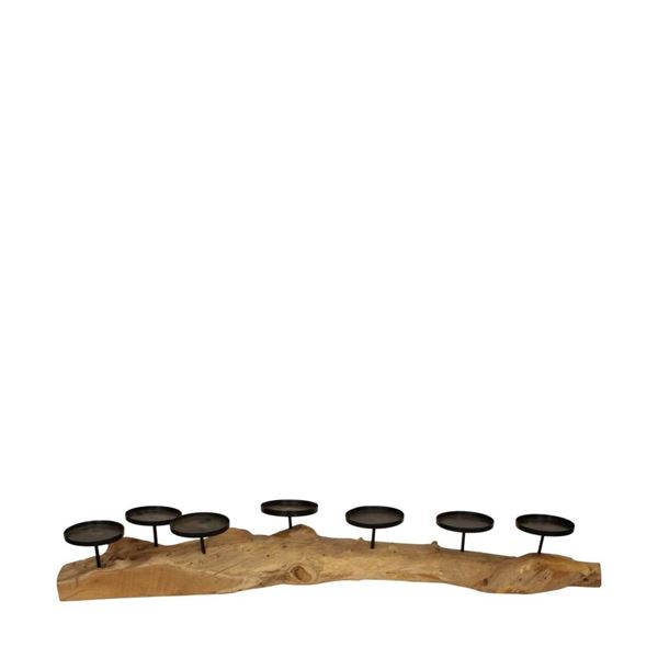 CENTROTAVOLA P.CANDELE LEGNO/FERRO CM.110x22x18