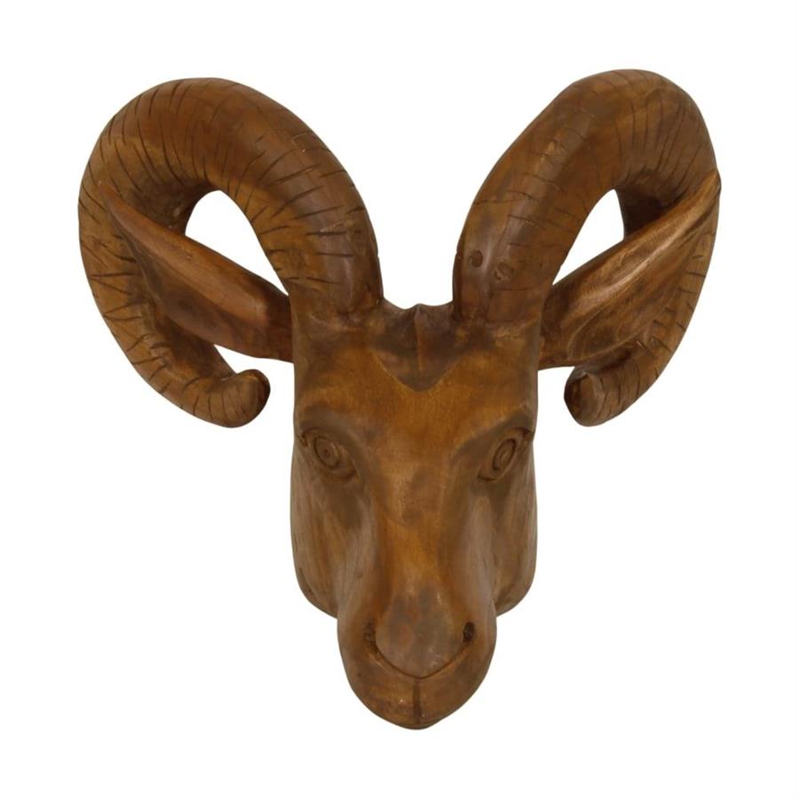 DECORO DA PARETE ARIETE IN TEAK CM.35x38x26