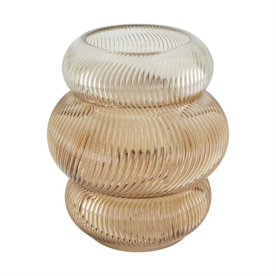 VASO VETRO BEIGE CM.19x19x21.5