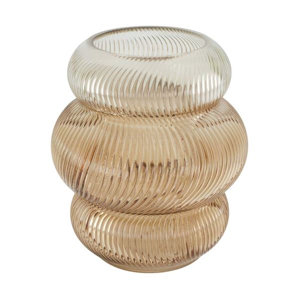 VASO VETRO BEIGE CM.19x19x21.5