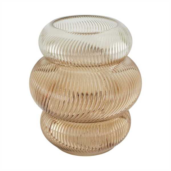 VASO VETRO BEIGE CM.19x19x21.5