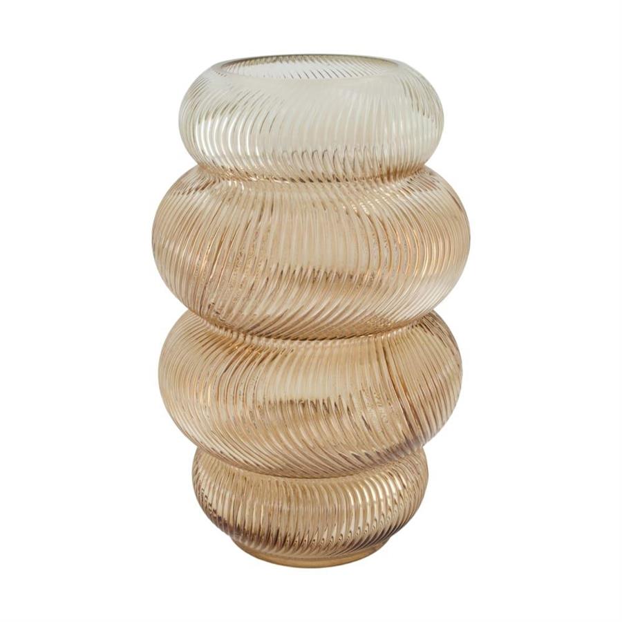 VASO VETRO BEIGE CM.19x19x30