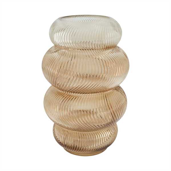 VASO VETRO BEIGE CM.19x19x30