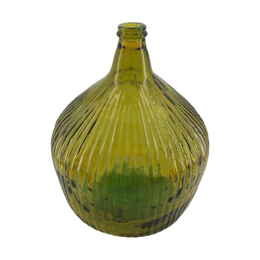 BOTTIGLIONE VETRO RICICLATO ARANCIONE CM. 33x33x41
