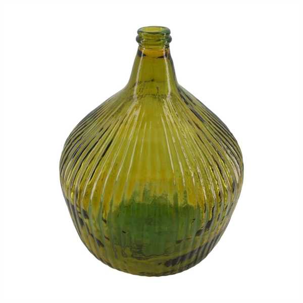 BOTTIGLIONE VETRO RICICLATO ARANCIONE CM. 33x33x41
