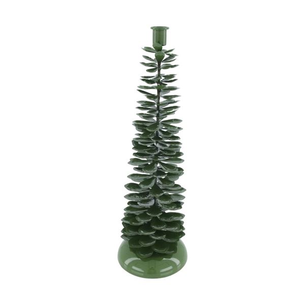 PORTACANDELE ALBERO  METALLO VERDE CM.14x14x44