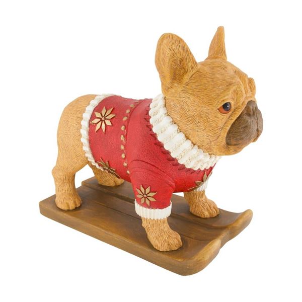 DECORO  CANE NATALIZIO POLIRESINA CM.39x19.5x37