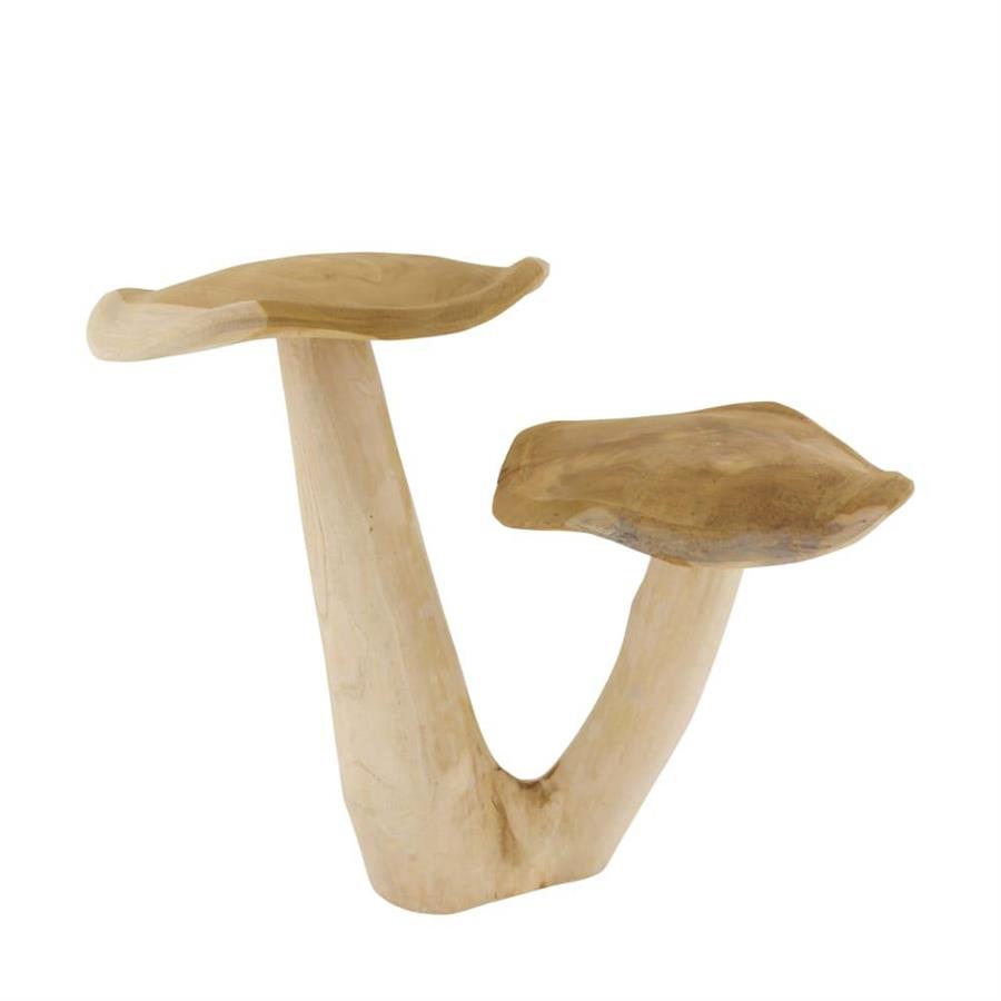 FUNGO DOPPIO  LEGNO TEAK CM.42x26x39