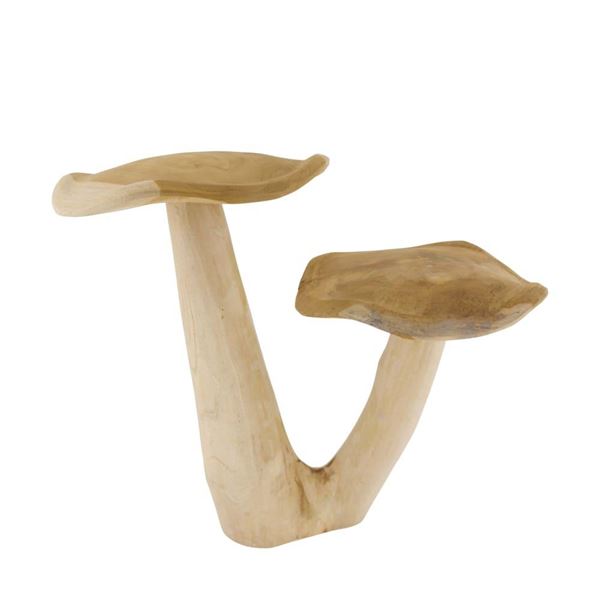 FUNGO DOPPIO  LEGNO TEAK CM.42x26x39