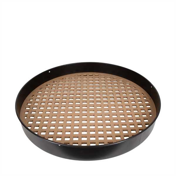 VASSOIO TONDO METALLO/LEGNO FSC CM.78x78x9
