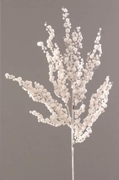 RAMO BIANCO CON BACCHE PVC GLITTER H.CM.83