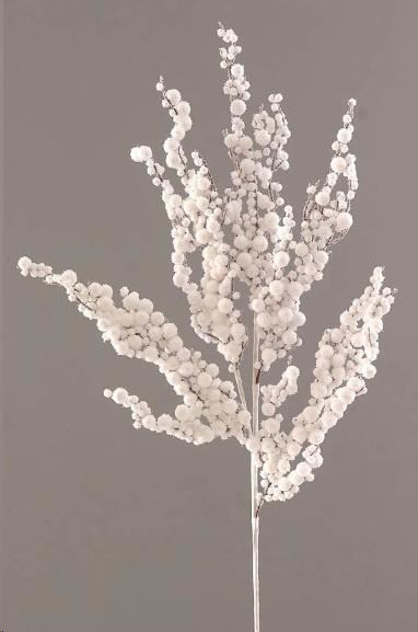 RAMO BIANCO CON BACCHE PVC GLITTER H.CM.83