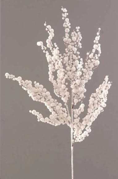 RAMO BIANCO CON BACCHE PVC GLITTER H.CM.83