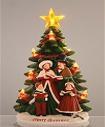 ALBERO VERDE C/ FAMIGLIA CANTORI RESINA 30CM E LUCI