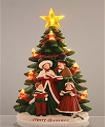 ALBERO VERDE C/ FAMIGLIA CANTORI RESINA 30CM E LUCI