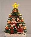 ALBERO VERDE C/ FAMIGLIA CANTORI RESINA 30CM E LUCI