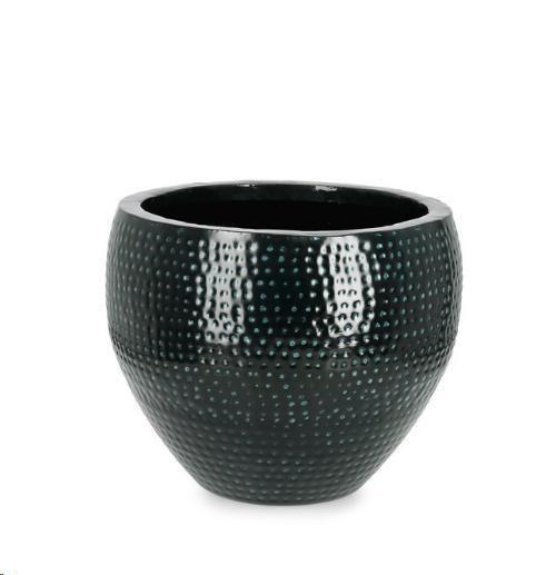 P.VASO NIRAD BASSO NERO M Ø53x44h METALLO LAVORATO