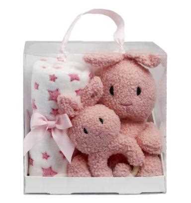 CONF.REGALO PELUCHE CONIGLIO + COPERTA PILE CM.90X75