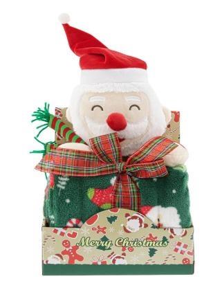 CONF.REGALO PELUCHE BABBO NATALE + COPERTA PILE CM.90X75