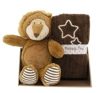 CONF.REGALO PELUCHE LEONE + COPERTA PILE CM.90X75